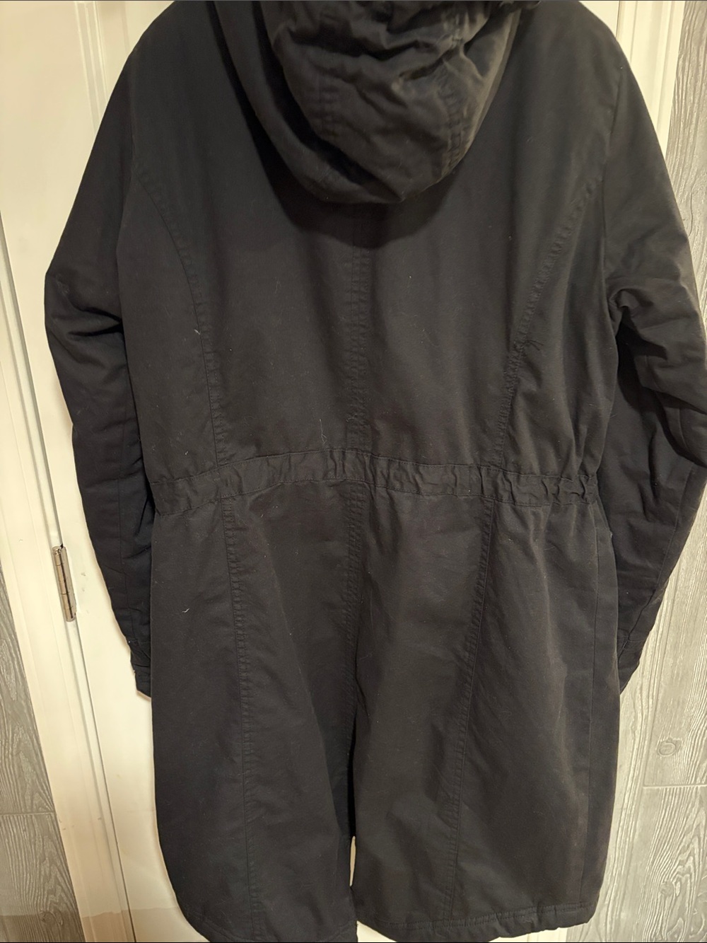 Black Women's Hooded Parka Jacket - - Picture 3 of 3